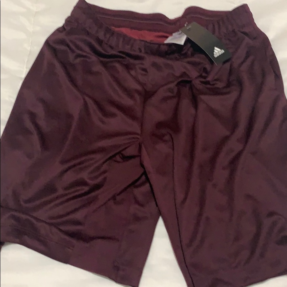 Adidas Athletic Shorts Maroon Large NWT